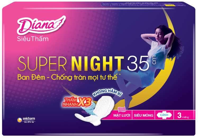 Combo 6 gói Bvs Diana Siêu Thấm ĐÊM 35cm