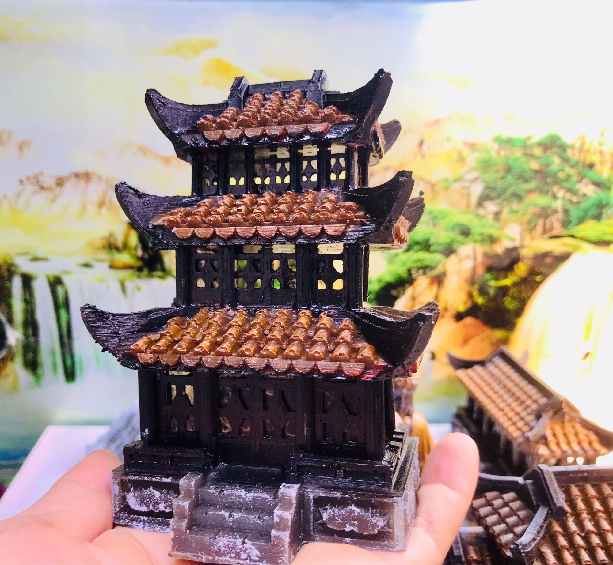 Tháp tiểu cảnh - trang trí non bộ, bán cạn, bonsai