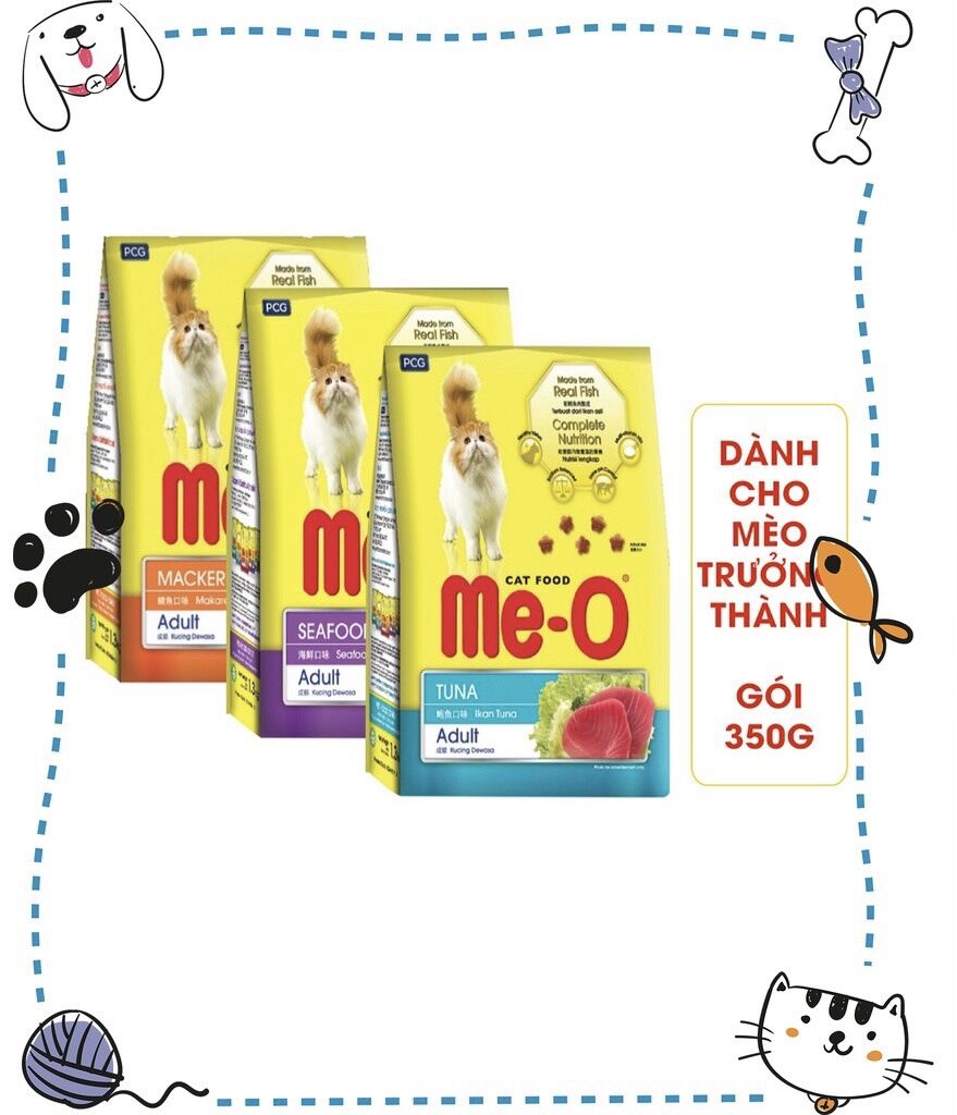 Thức ăn cho mèo lớn me-o hải sản 350g - hạt cho mèo meo