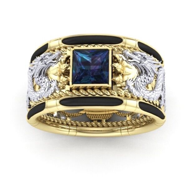 Nhẫn nam đá thạch anh mạ vàng 18k - RM01076