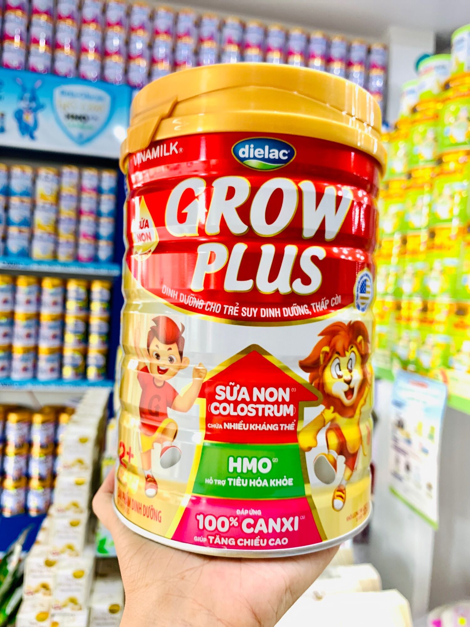 (HSD 9/2023) Dielac Grow Plus đỏ 2+ sữa non (850g) - mẫu mới từ 2-10 tuổi