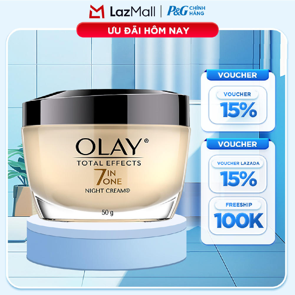 Kem Dưỡng Ban Đêm OLAY TOTAL EFFECTS Phục Hồi  Làm Chậm 7 Dấu Hiệu Lão Hóa Hũ 50G