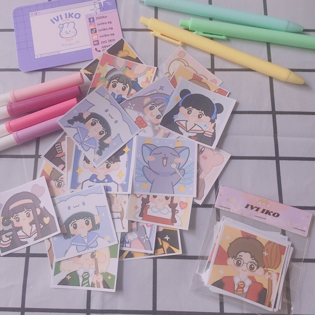 Set 24 sticker Avatar Cute (5x5cm) | IVI IKO