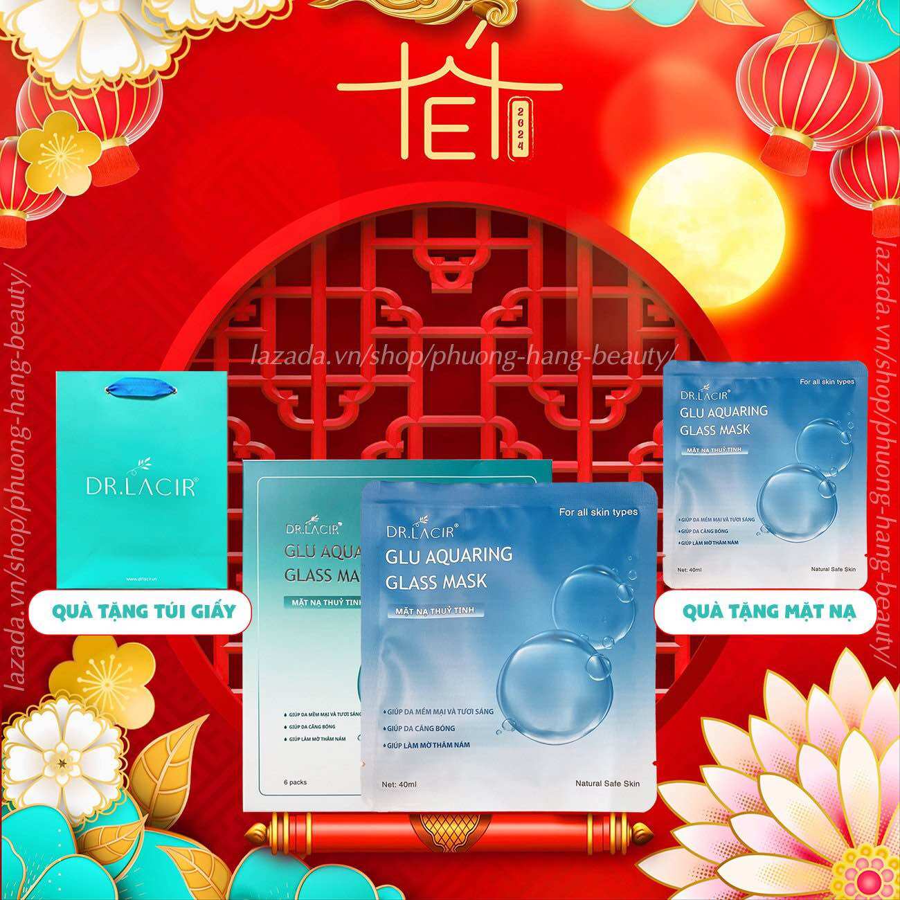Mặt Nạ Thủy Tinh Căng Bóng Glutathione Dr Lacir