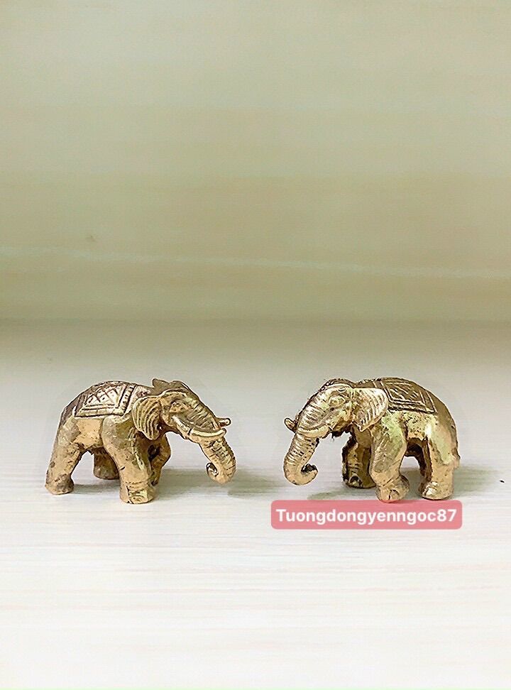 Tượng voi đồng mini may mắn