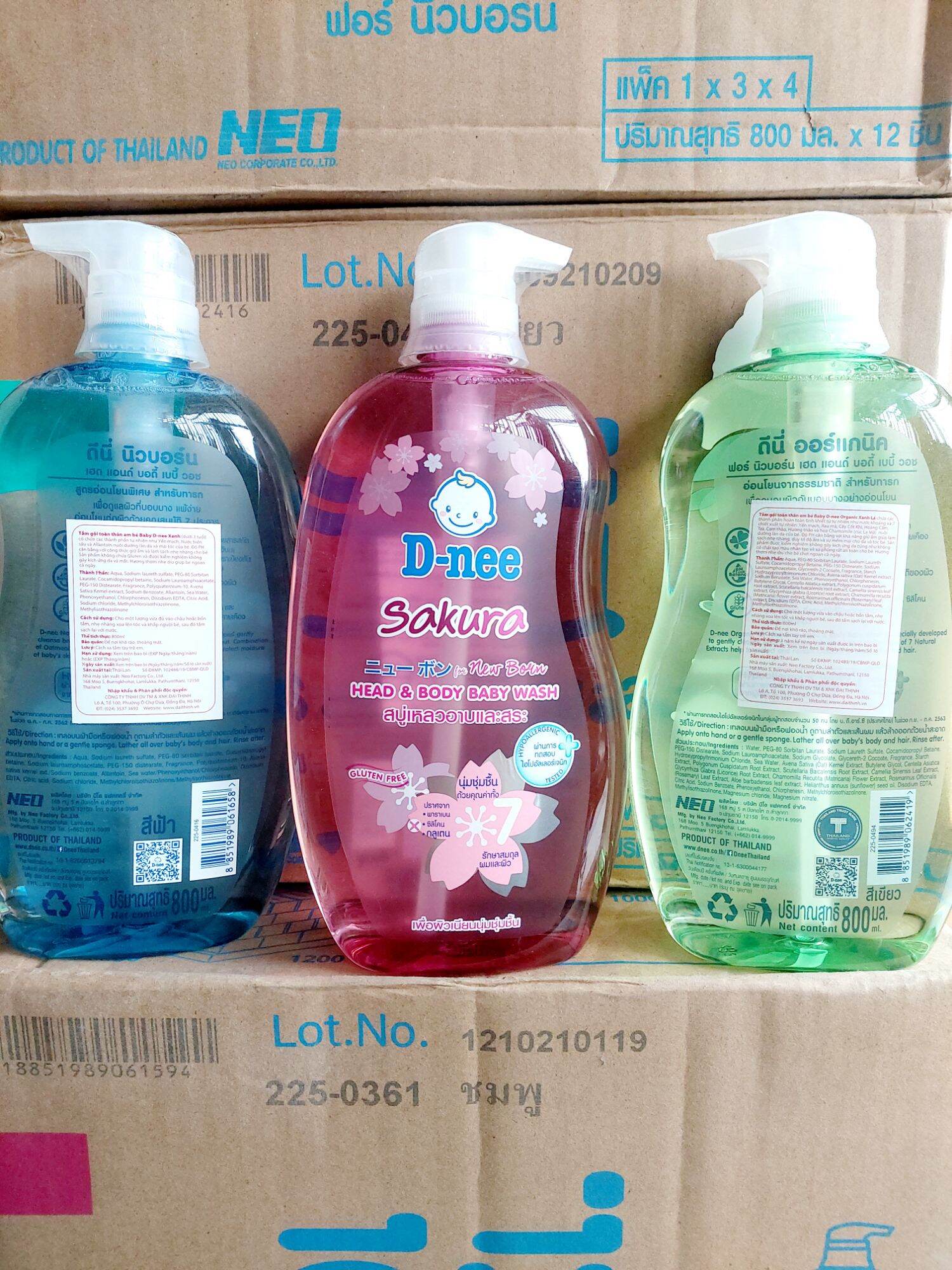 TẮM GỘI  EM BÉ DNEE PURE 800ML - HÀNG THÁI LAN