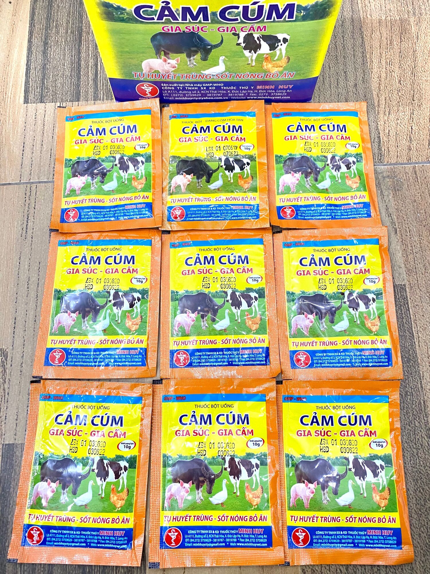 [THÚ Y] 1 gói Cảm Cúm giúp hạ nhiệt tăng cường sức đề kháng phòng tiêu chảy viêm ruột trên trâu bò lợn gà vịt