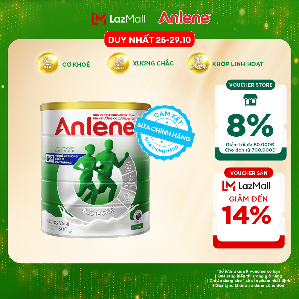 [Voucher giảm đến 26%]Sữa Bột Anlene Hương Vani 800G