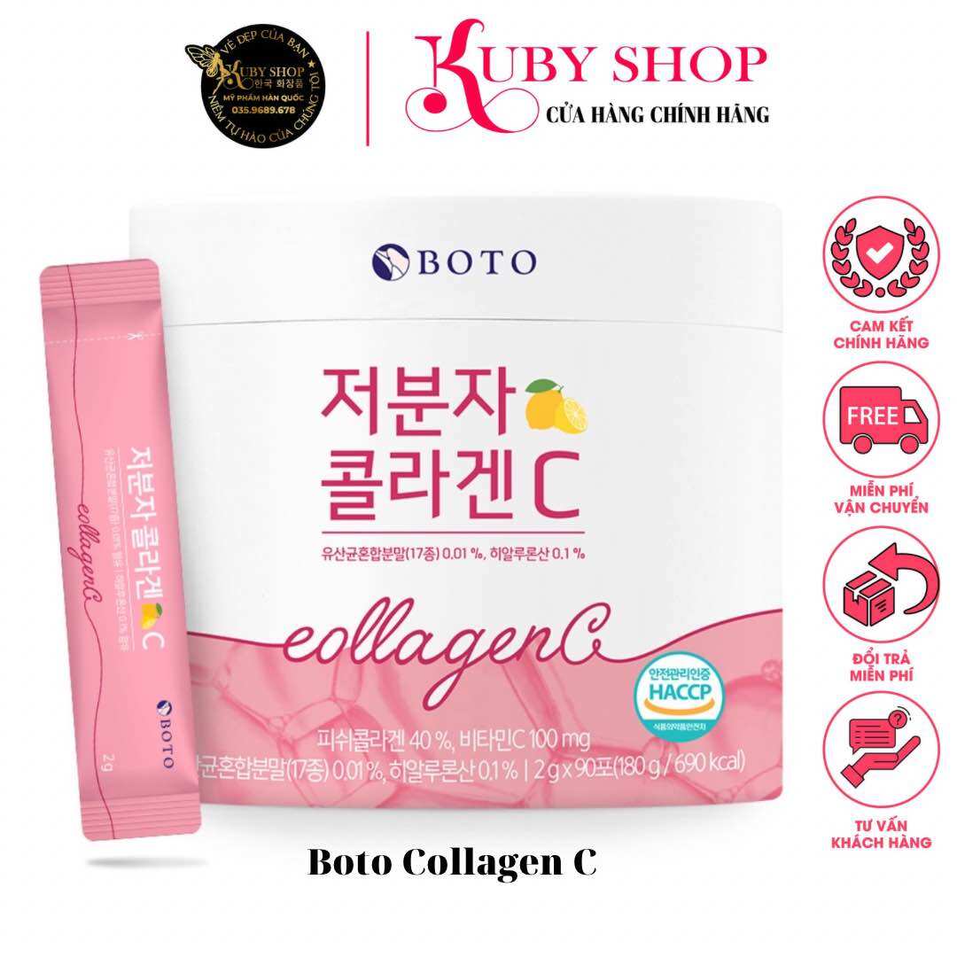 Bột uống bổ sung collagen, vitamin c đẹp da hàn quốc boto collagen c hộp 90 gói