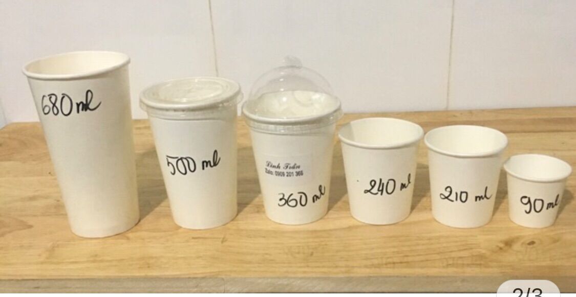 Combo 50 ly giấy + nắp cầu