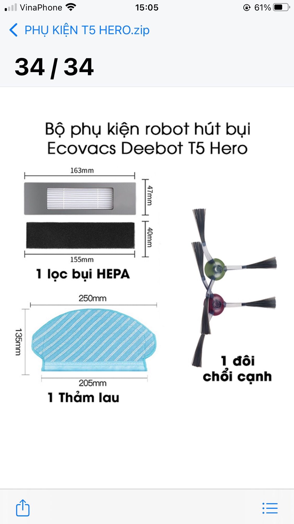 Phụ kiện robot lau nhà hút bụi T8 power, T8 max,..