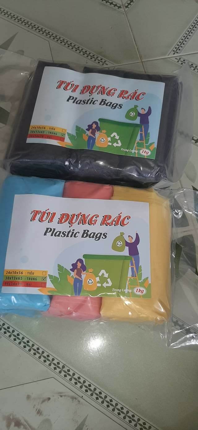 Túi rác cuộn Tiểu Trung đại ( mầu + đen )