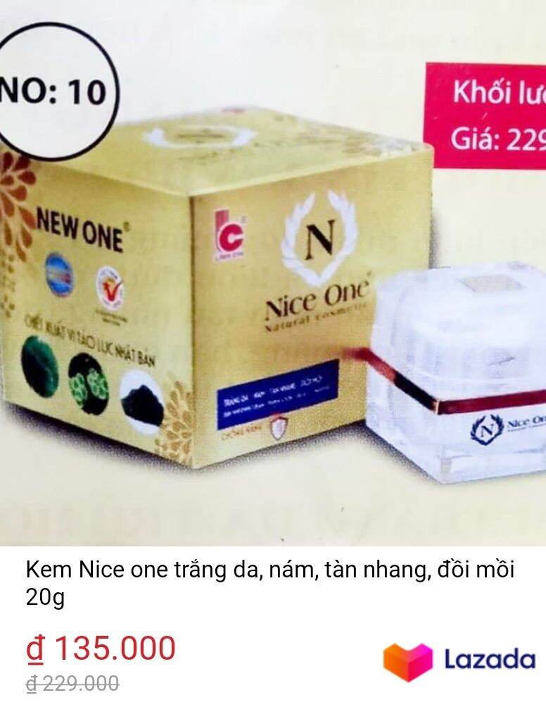 Kem Nice One Nám Tàn Nhang Đồi Mồi 20G