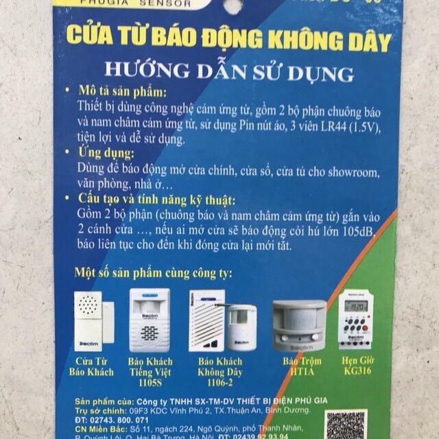 Cửa từ báo động không dây