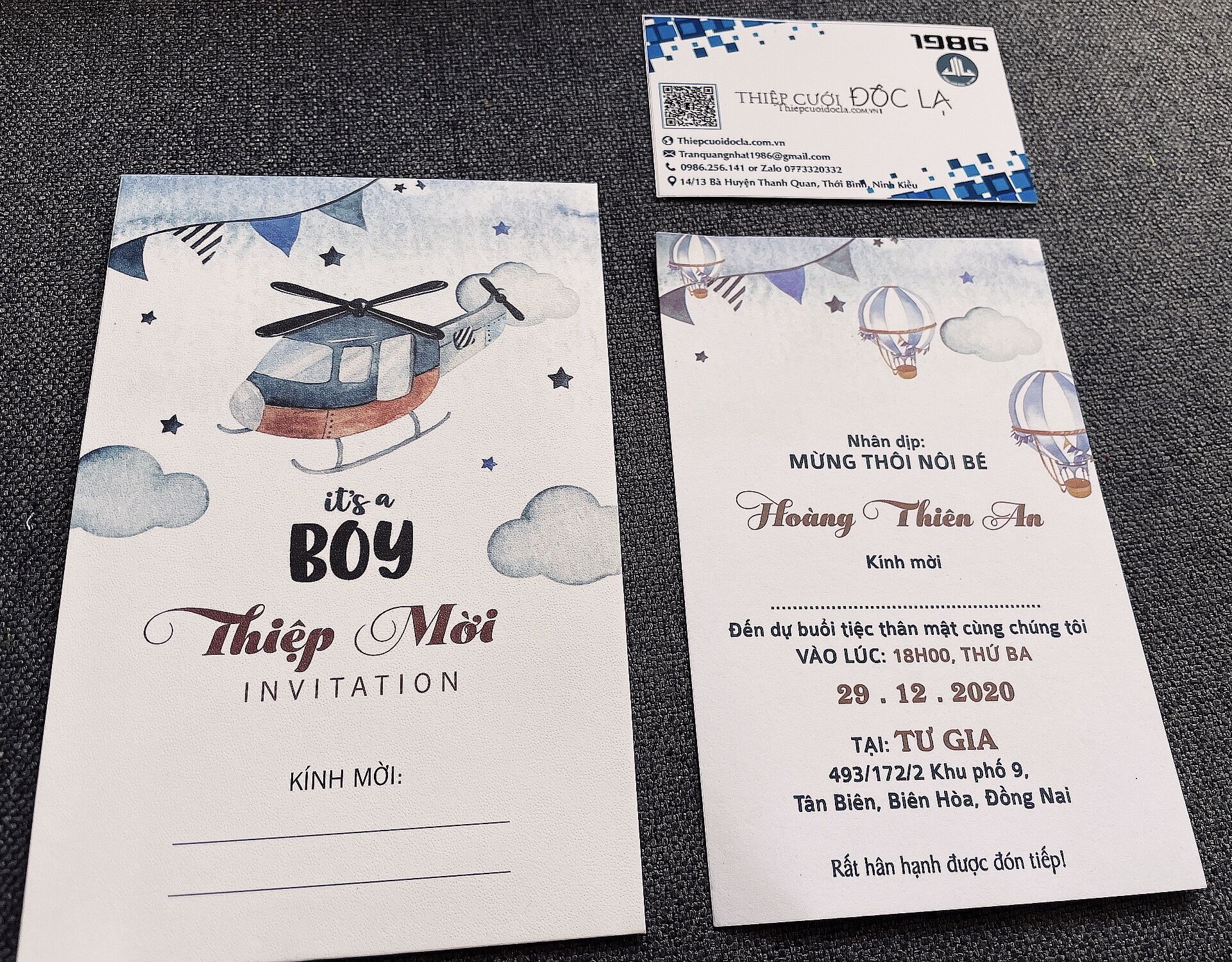 Combo 145 thiệp Thôi nôi, sinh nhật, Đầy tháng bé trai