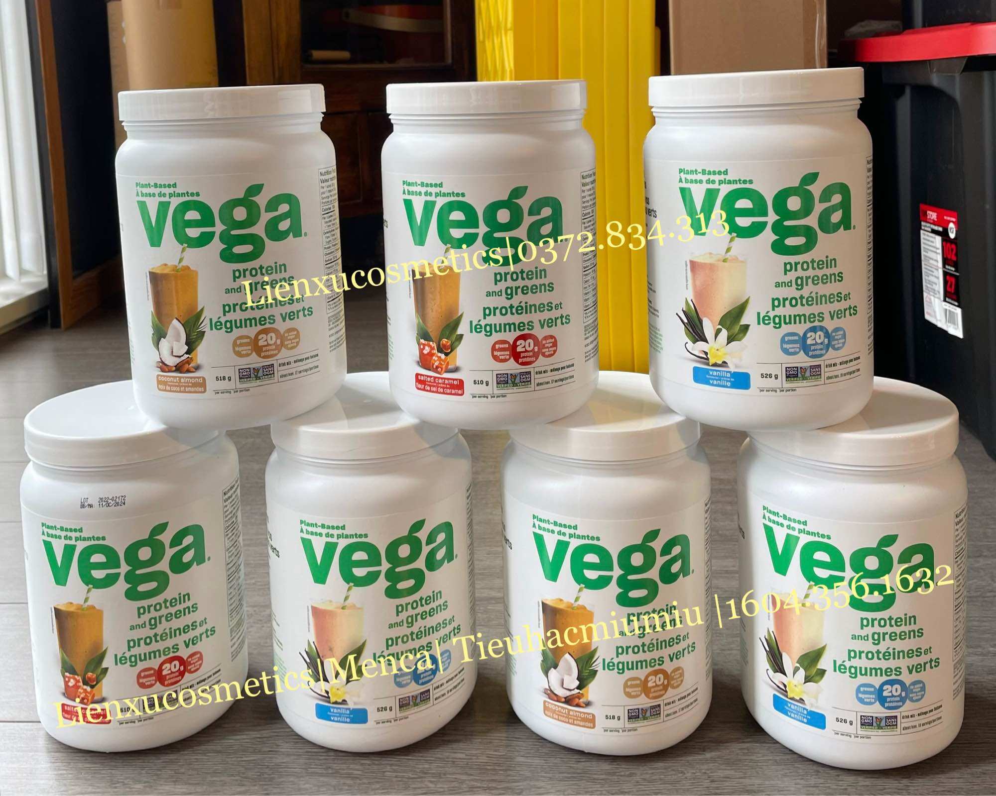 Bột hữu cơ vega protein&green made in canada; hsd 2023