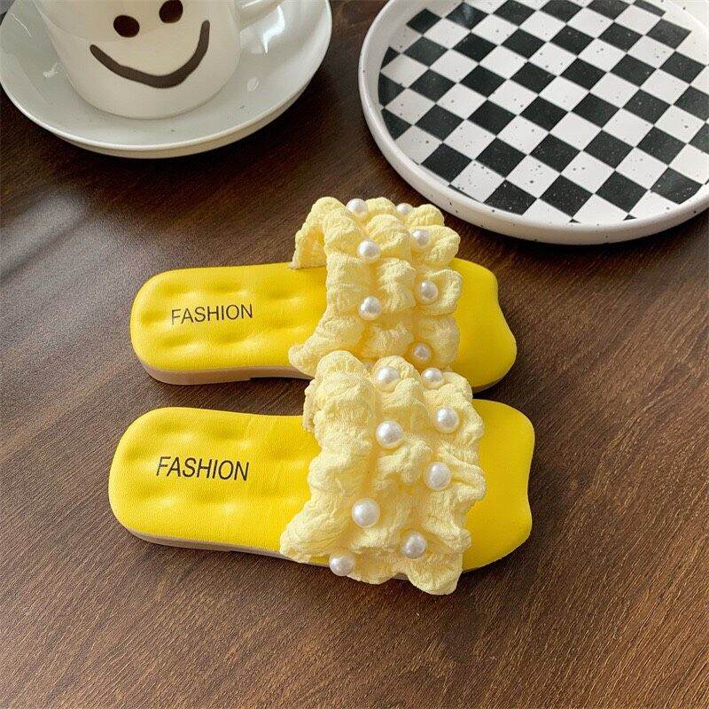 Dép sandal cho bé gái tiểu thư đính nơ cườm sang choảng cao cấp