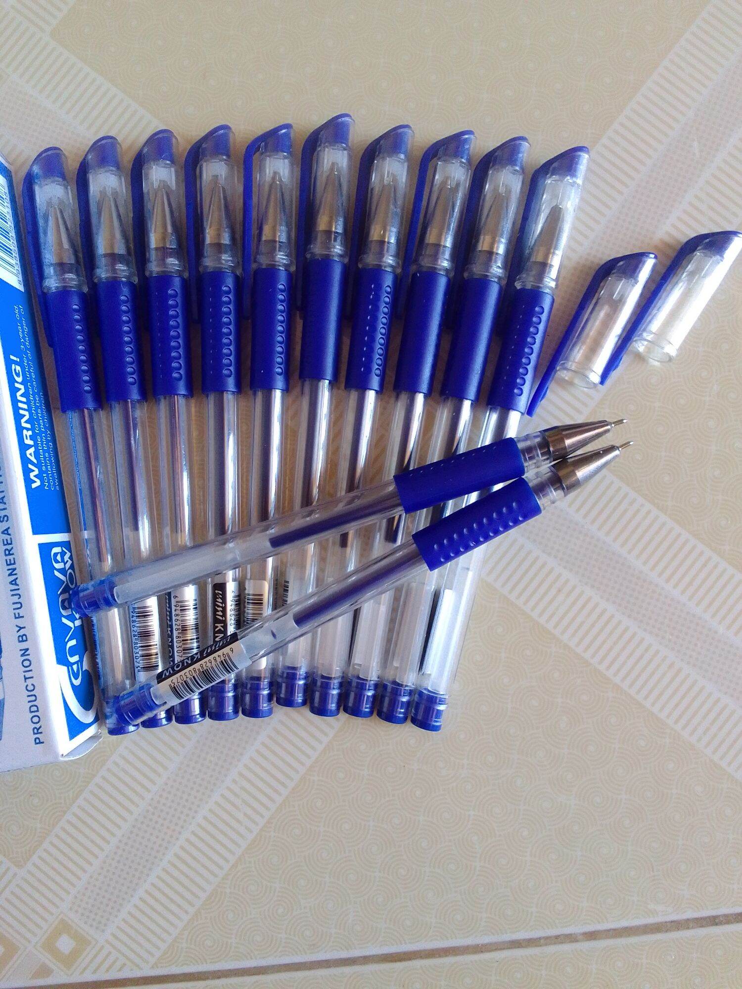 Hộp 12 bút mực gel Cenvava Mini Know xanh đỏ đen