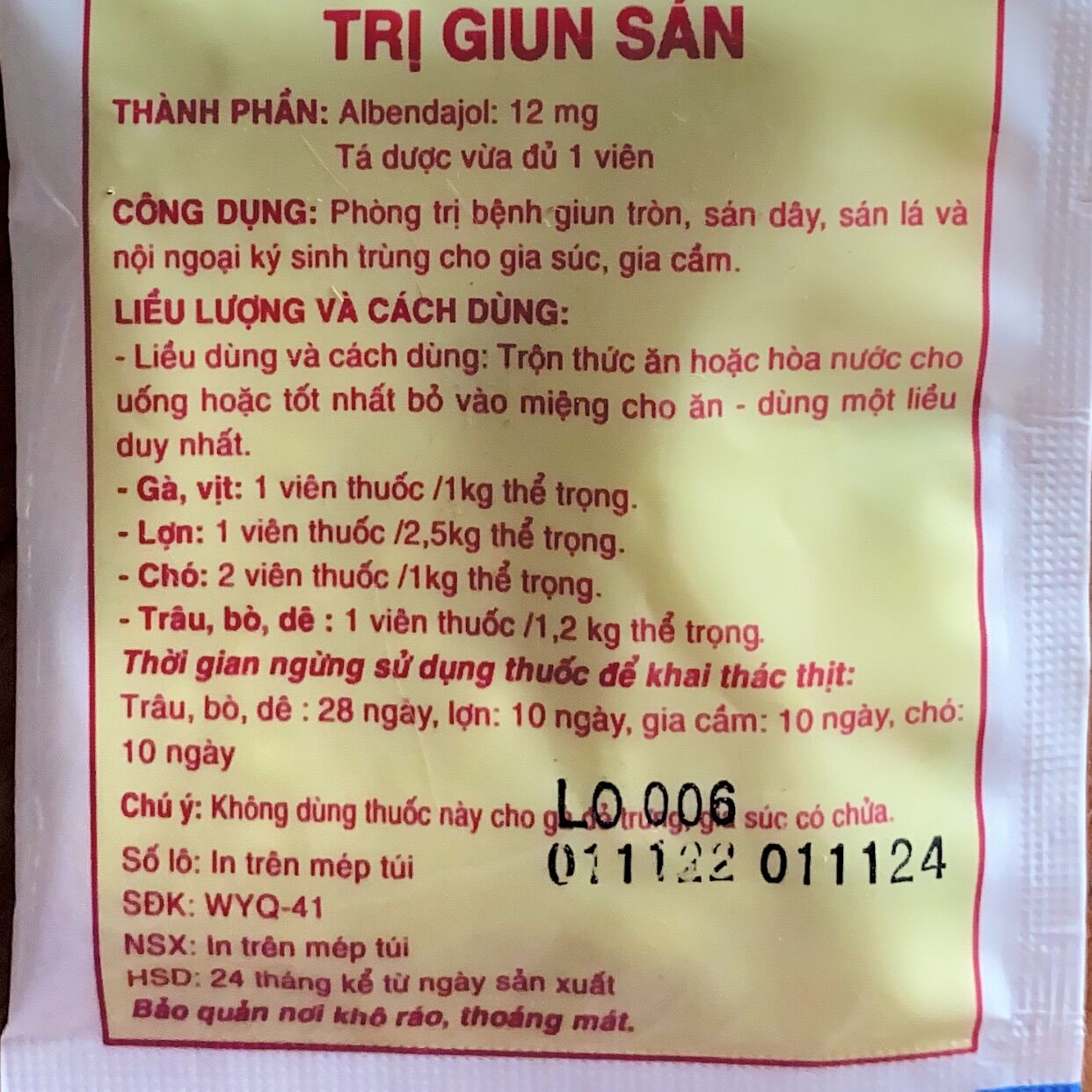 Alben viên 250 - Xổ giun dạng viên