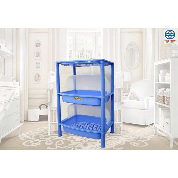 Kệ chén có nắp 3 tầng 2 ngăn nắp