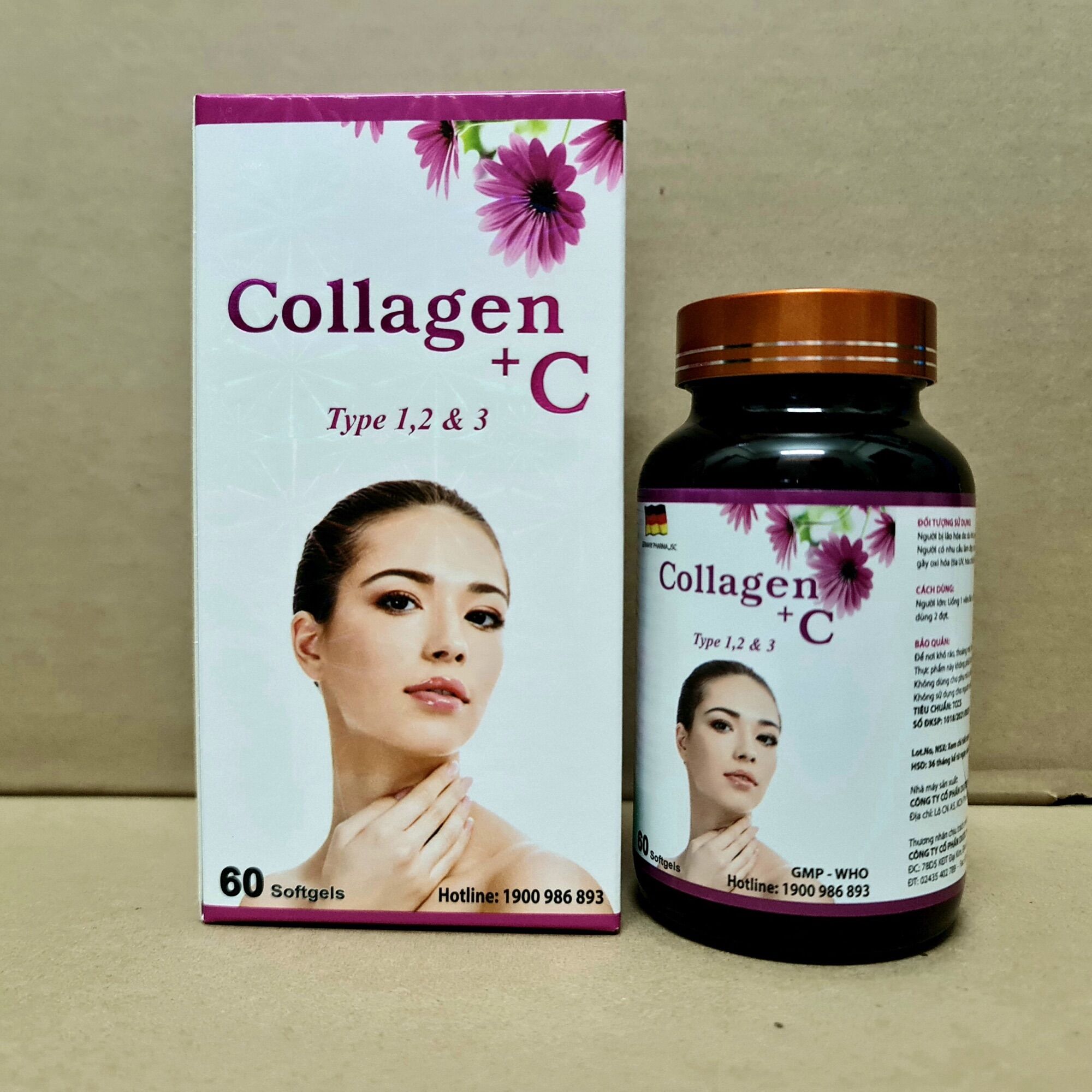 Đẹp da sáng da collagen + c lọ 60v