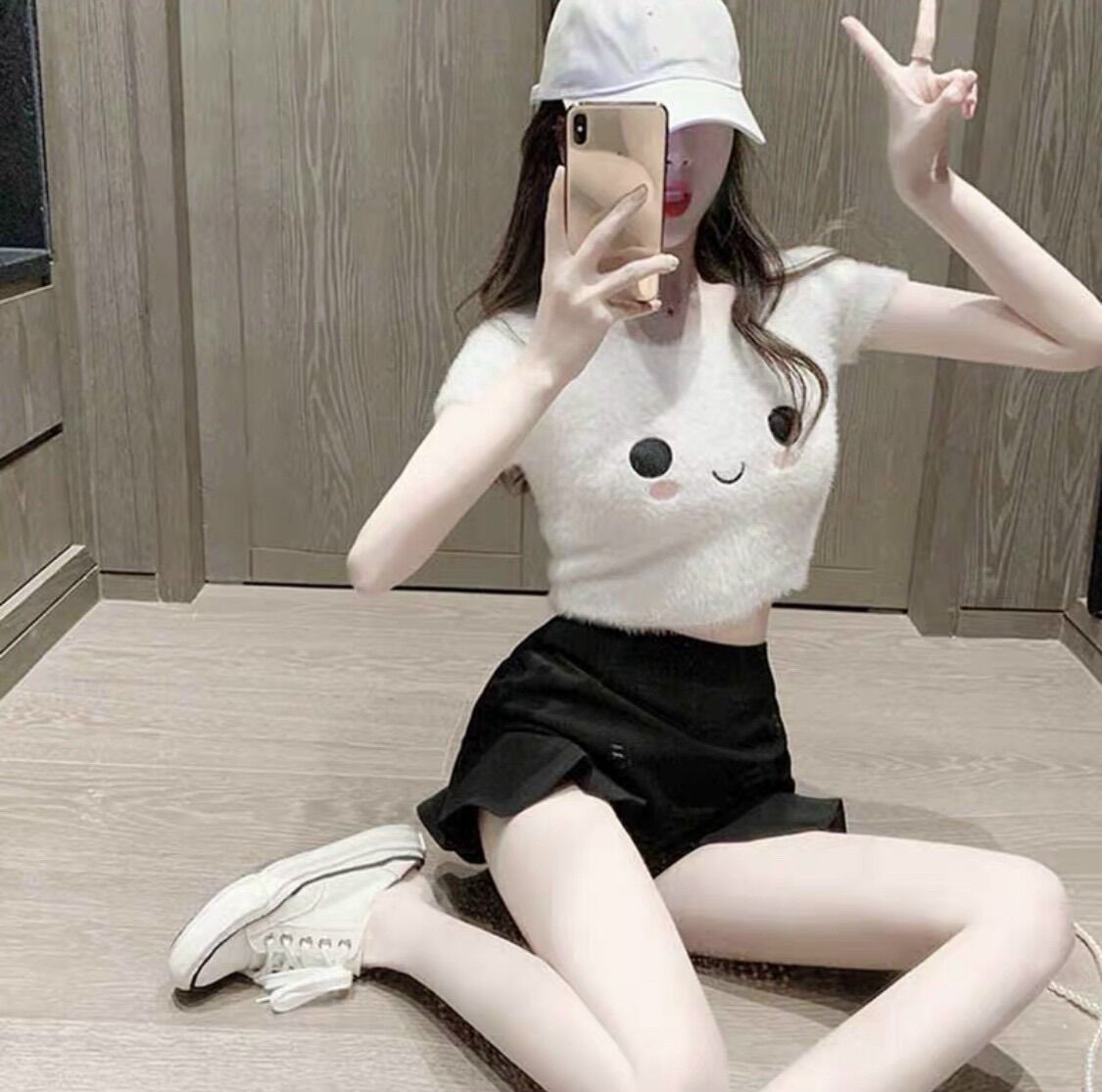 Áo croptop mèo dễ thương
