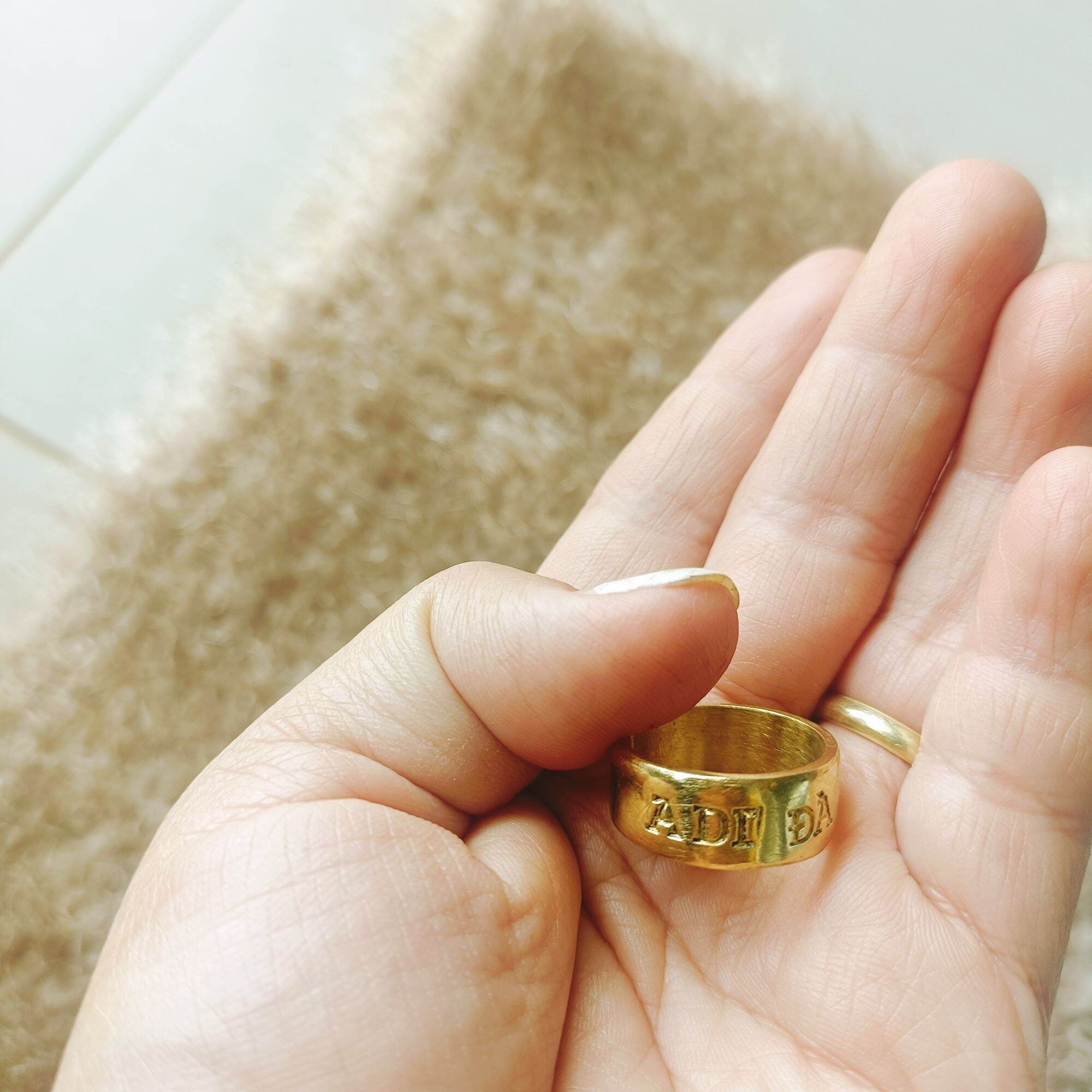 nhẫn đồng Nam 100% chữ Adi đà phật