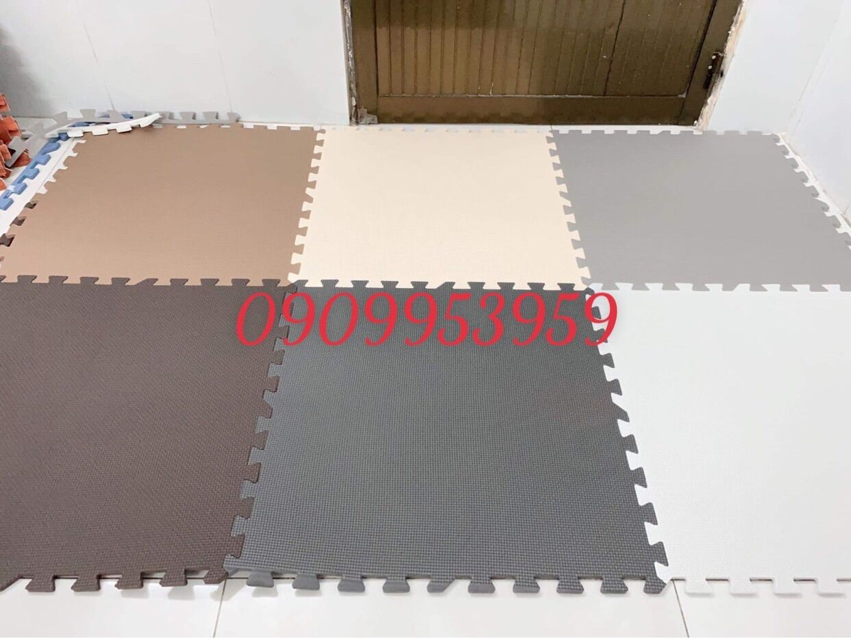 Thảm xốp lót sàn nâu và kem 60×60×1cm