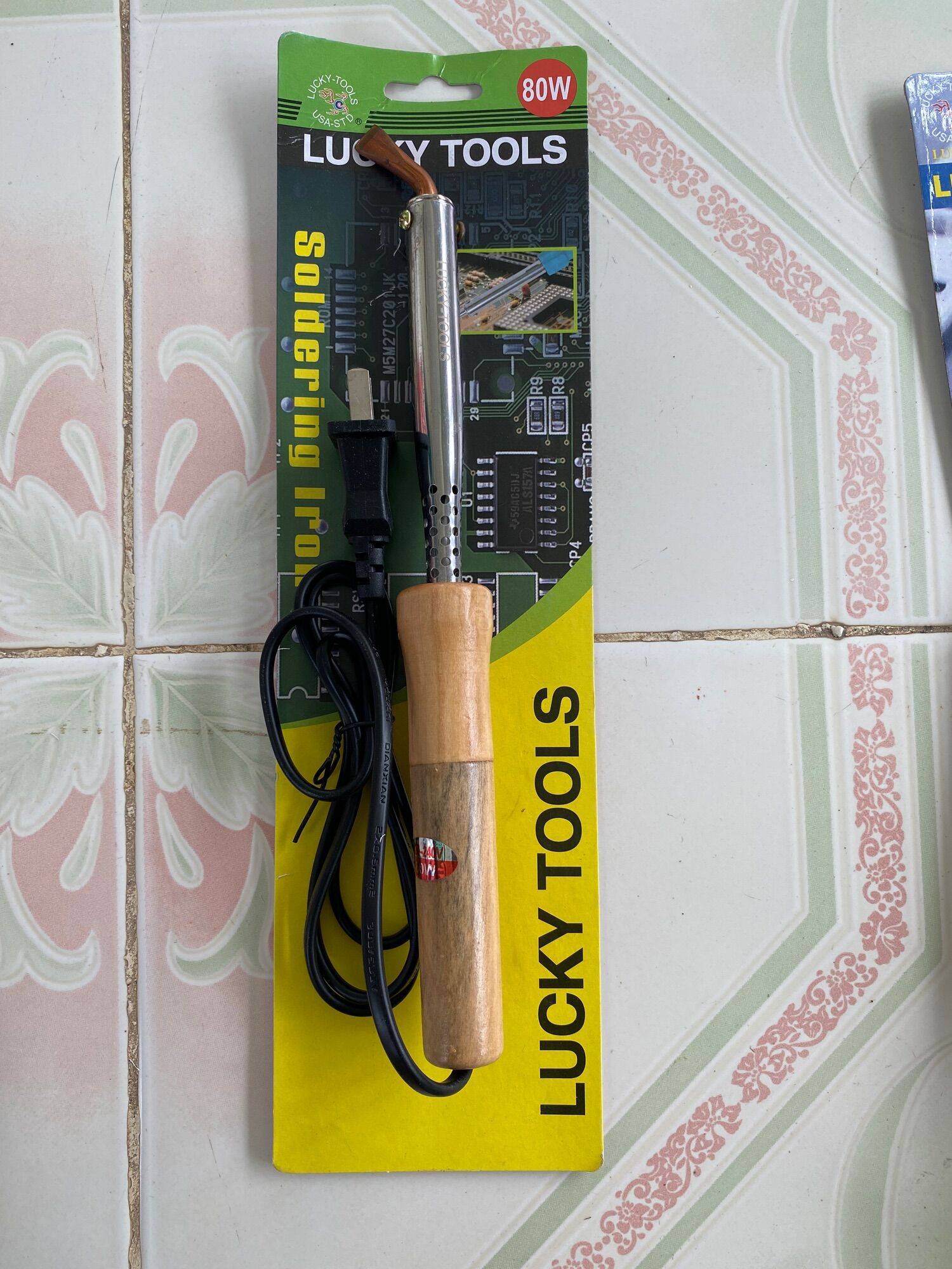 Mỏ hàn dẹp cán gỗ Lucky 40w, 60w, 80w
