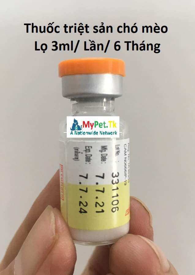 Depo Medeton 3ml -  triệt sản ngừa thai cho chó mèo cái, hãm sung thú đực