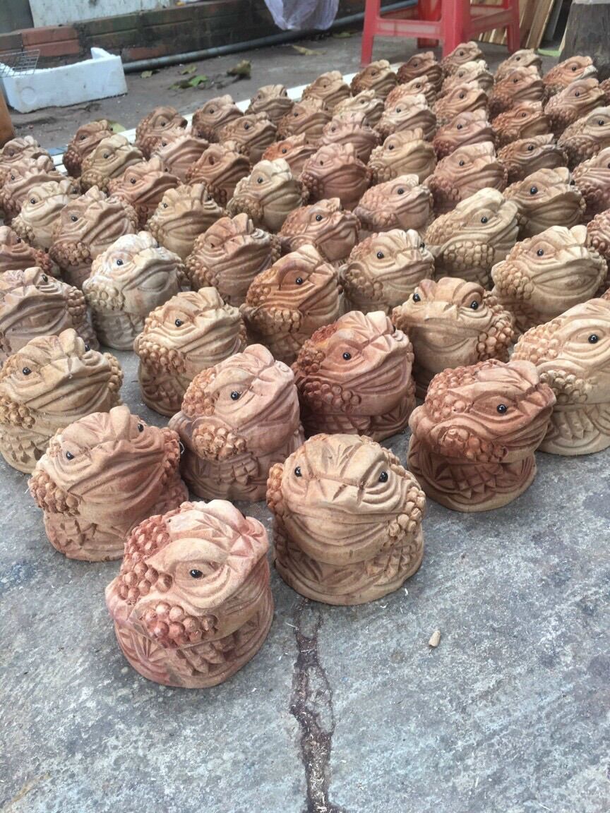 Cóc xá xị đỏ ngậm tiền 10cm