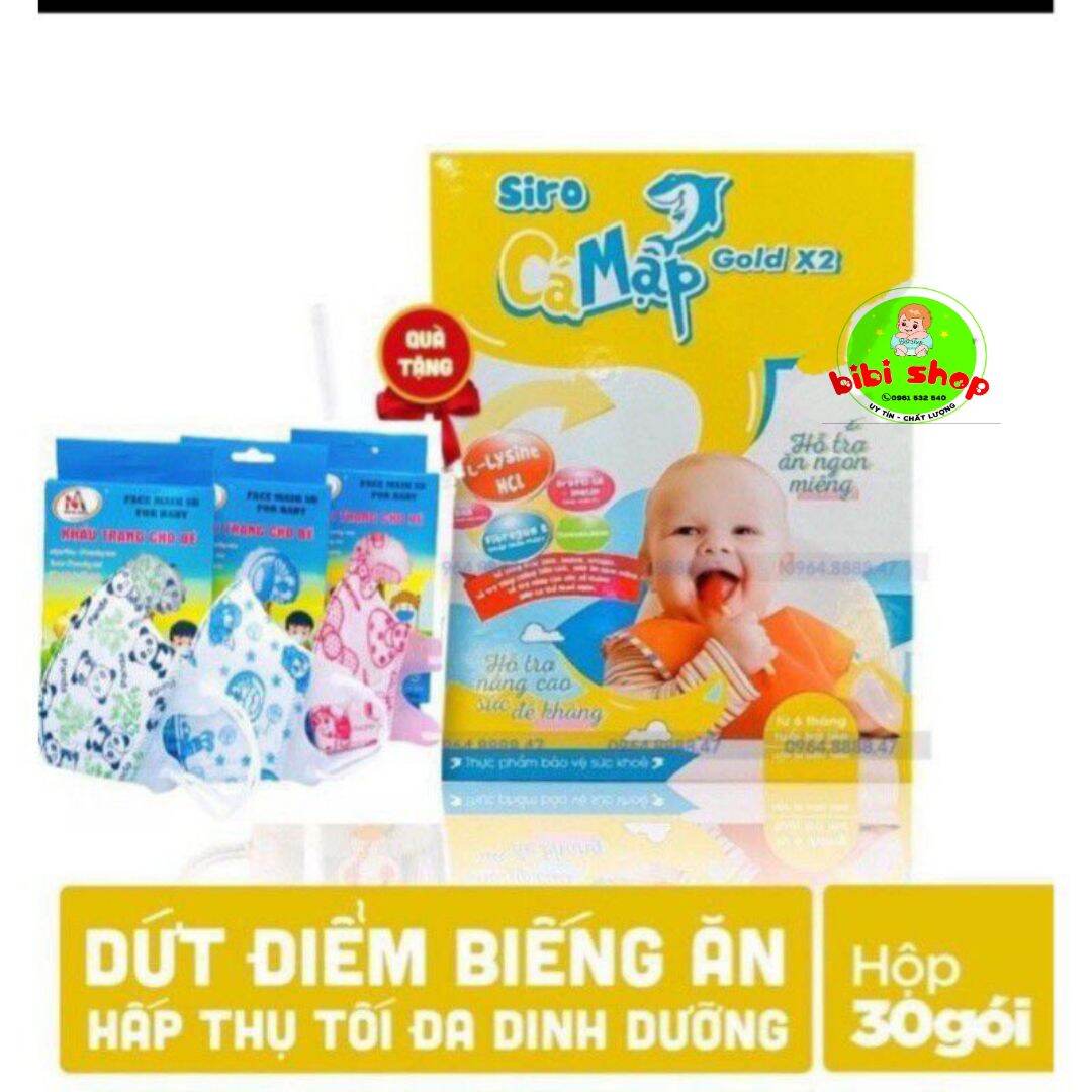 Siro cá mập gold X2 mẫu mới tặng khẩu trang cho bé