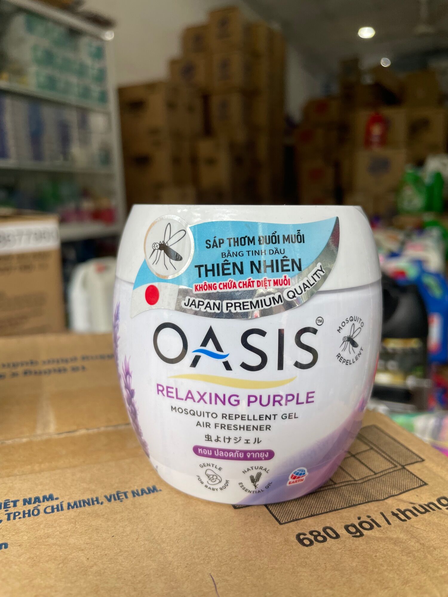 Sáp thơm đuổi muỗi oasis lively green - blossom - purple 180g- cam kết chính hãng