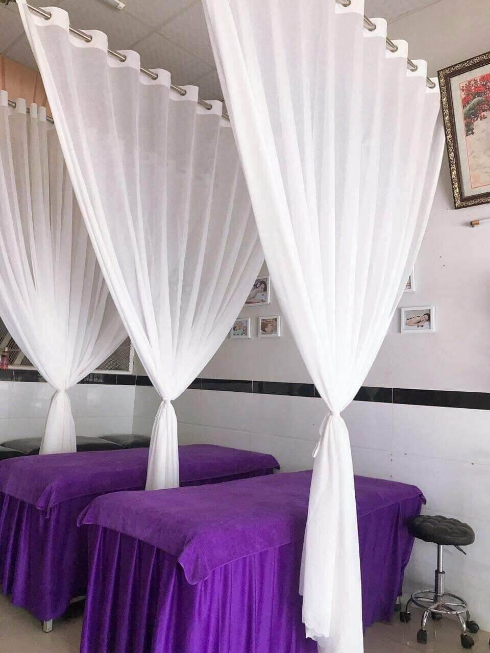 Rèm voan trắng spa rộng 3m x cao 2.7m