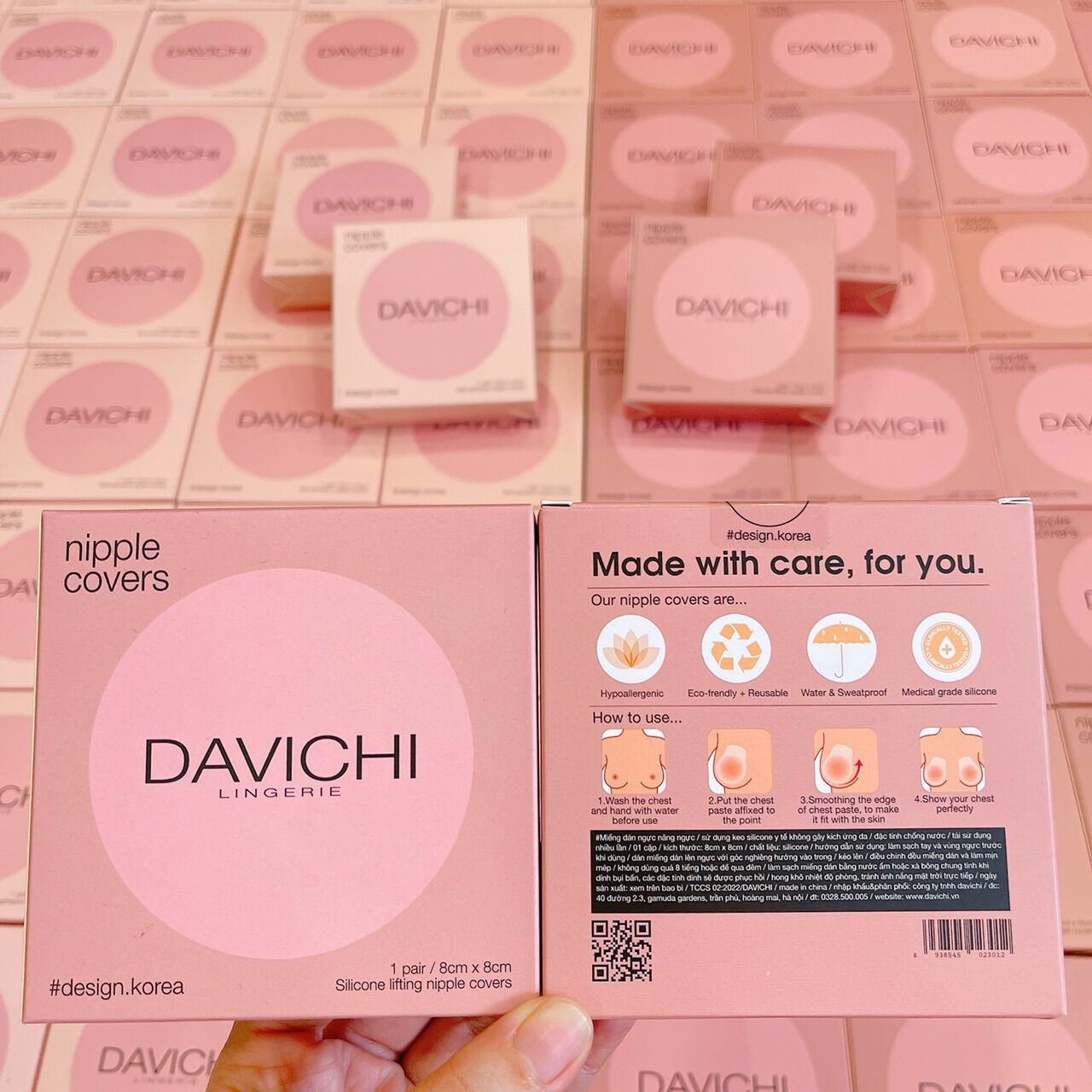 Miếng Dán Nâng Ngực Silicone Davichi Silicone Lifting Nipple Covers(Hộp 1 Cặp)