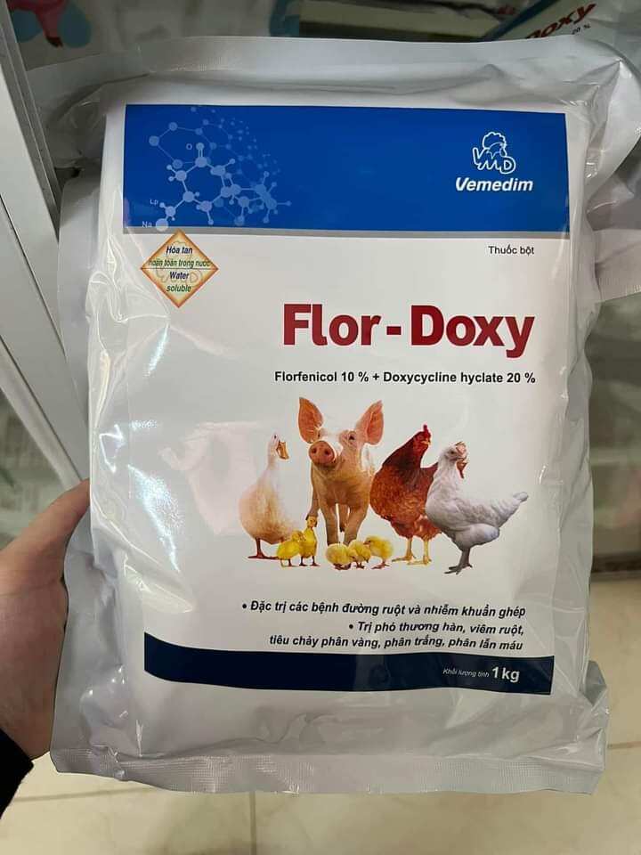 FLODOXY (flo 10&amp; doxy 20 ) cho tôm cá gà heo