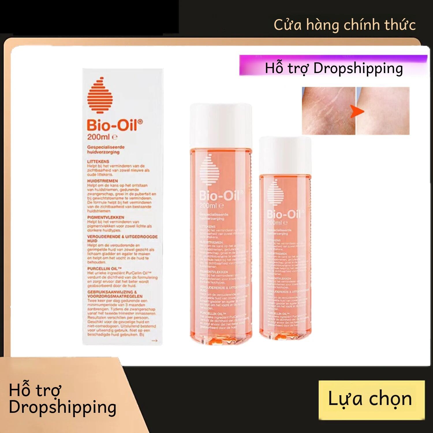 Bio-Oil Vitamin E Tinh Chất Chăm Sóc Da 200ML - Dầu Dưỡng Ẩm Toàn Thân Cho Sẹo Đánh Dấu Mang Thai Sử Dụng Trên Da Cho Nữ