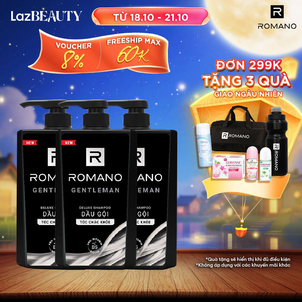 Combo 3 Dầu gội Romano 650g/chai