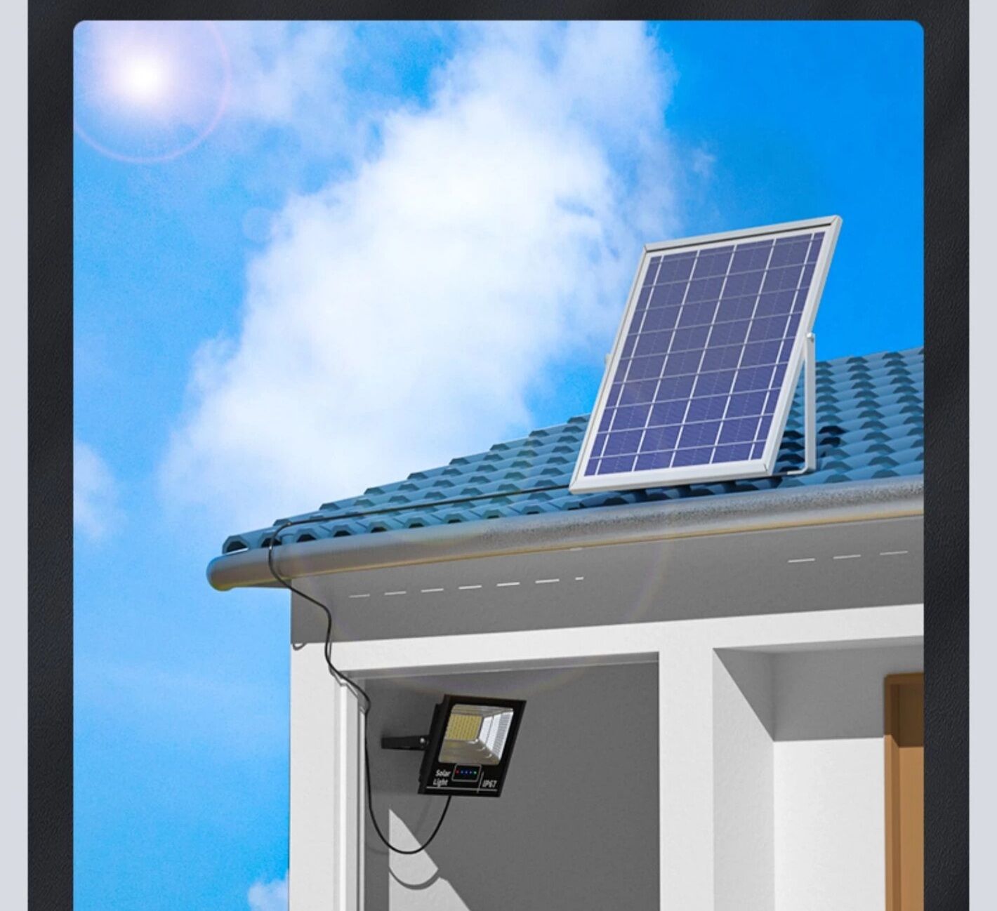 Đèn pha năng lượng mặt trời 200w