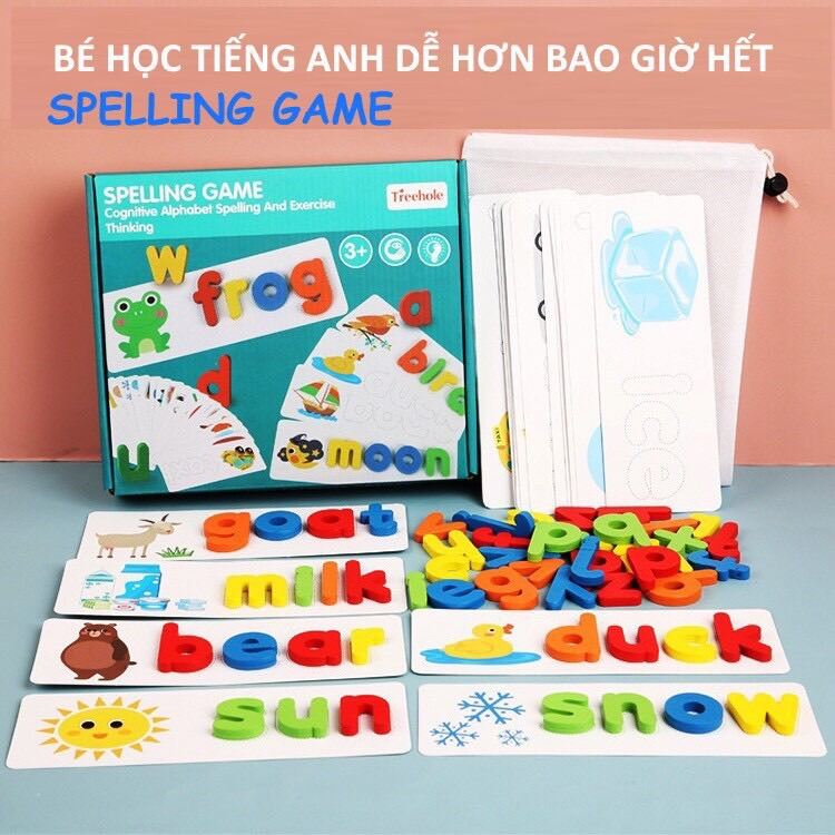 Spelling game- Trò chơi đánh vần ghép từ vựng tiếng Anh 52 chữ cái