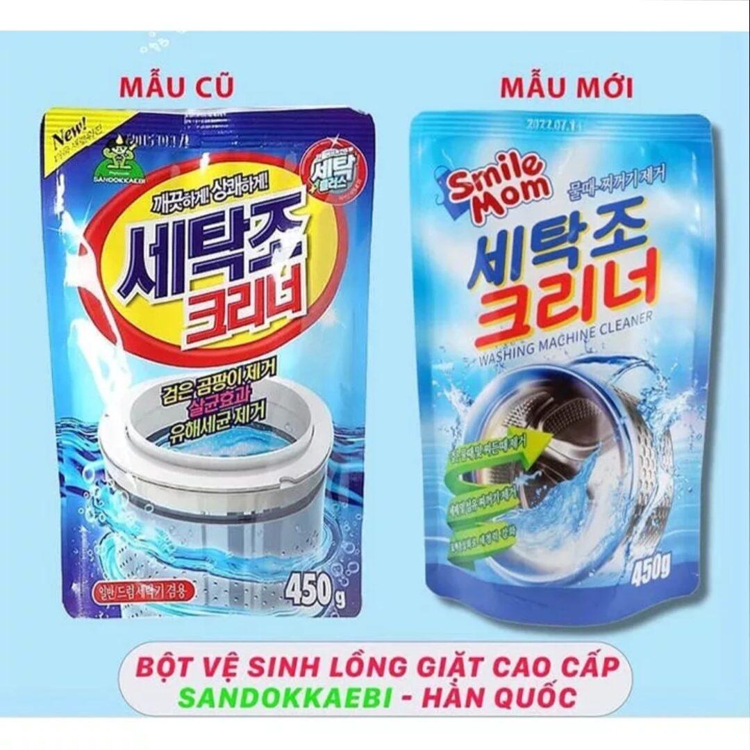 Hàng Chính Hãng Combo 3 Túi Bột Tẩy Lồng Máy Giặt Sandokkaebi 450gr