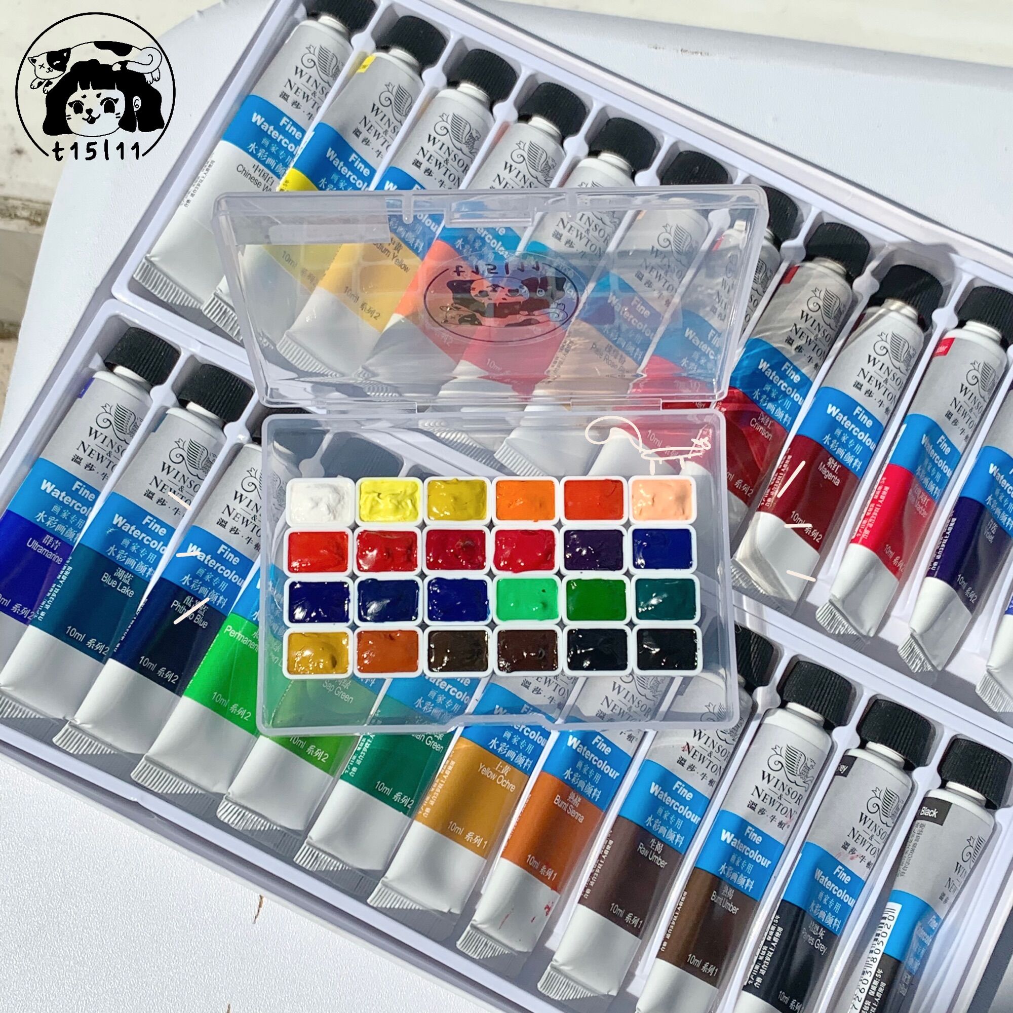15l11] Màu nước Winsor & Newton nội địa pocket 24 màu dùng thử