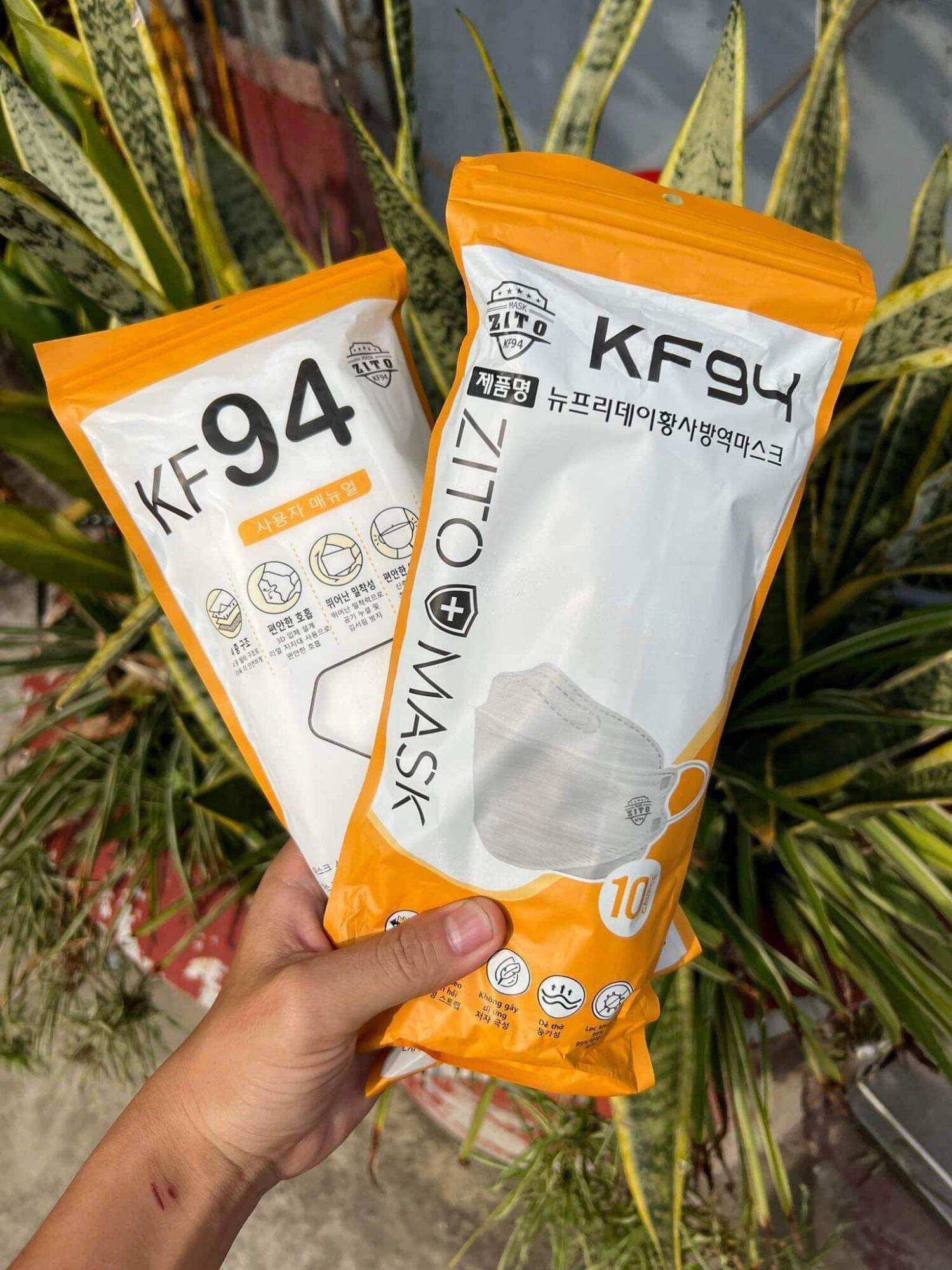 Khẩu trang KF94 trắng, túi 10chiếc