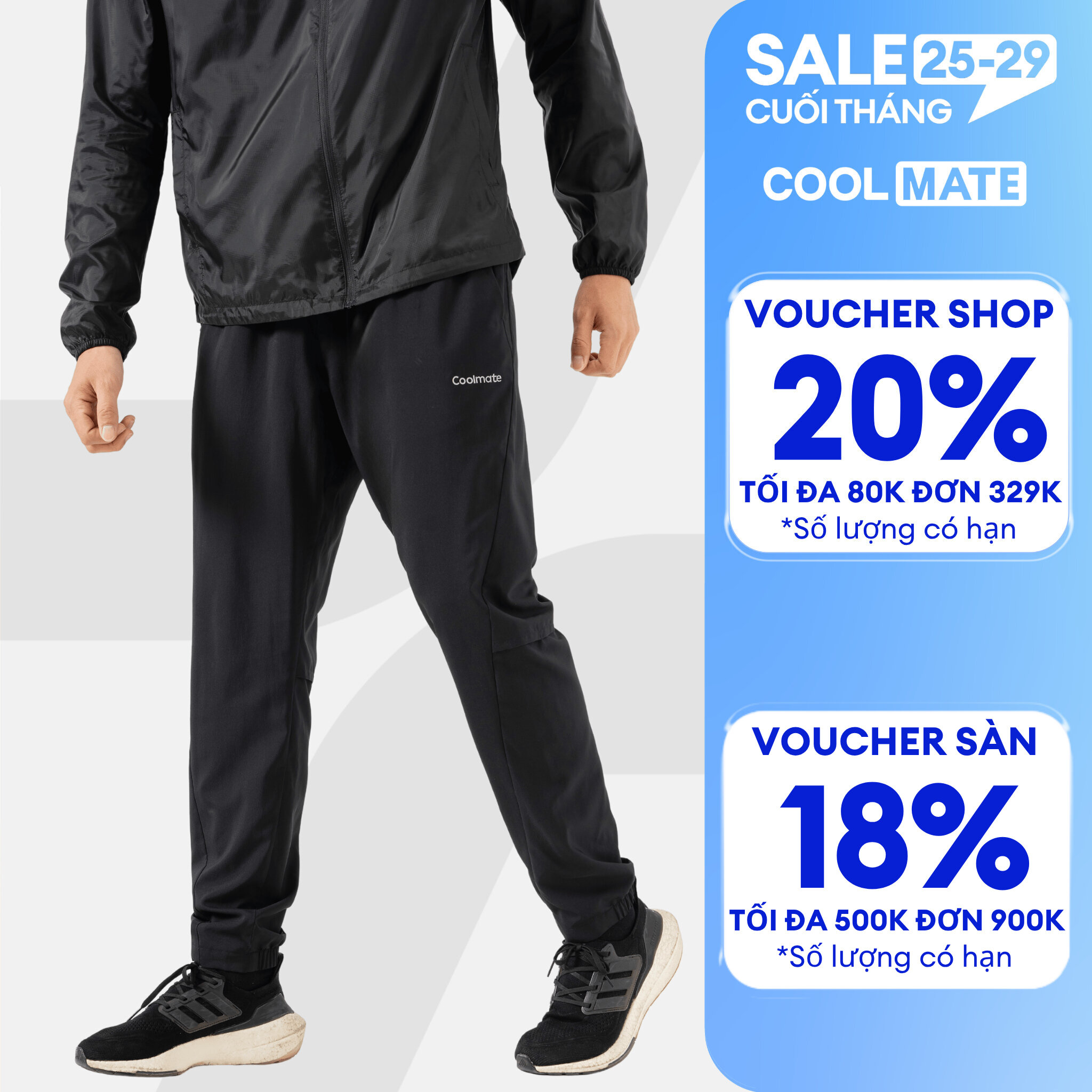 Quần dài thể thao nam chạy bộ Running Pant siêu nhẹ thoáng khí Coolmate