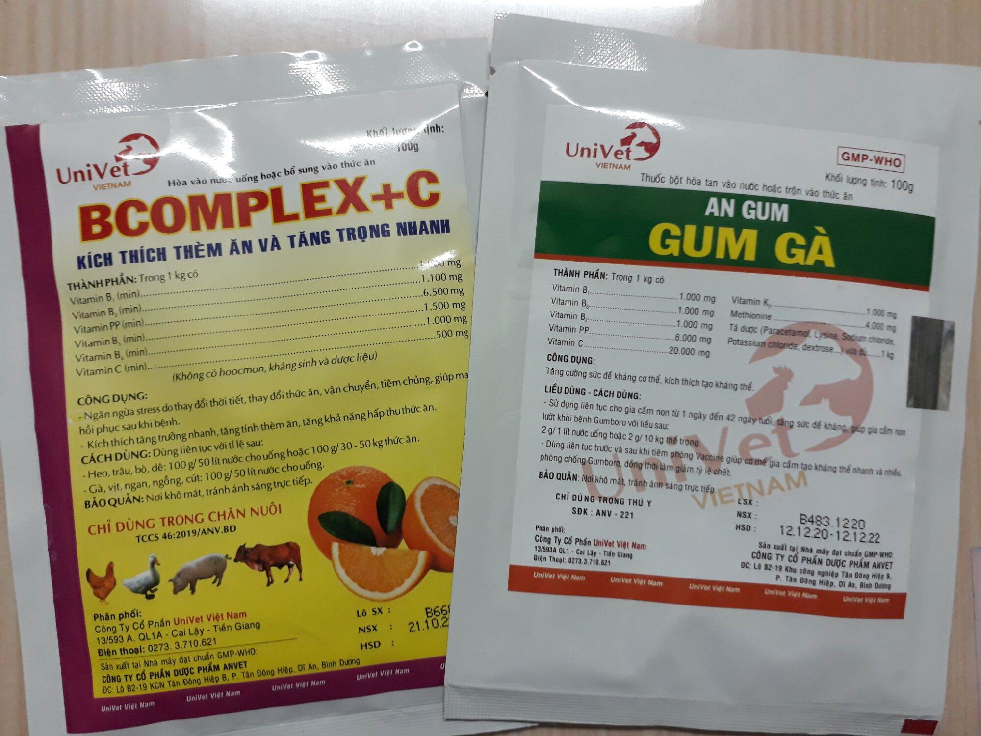 bộ gà đá phòng bệnh gum, suy nhược,bị sốc đổi chuồng nuôi 2 gói 100gr