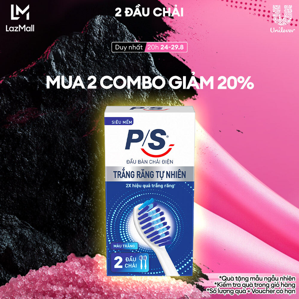Bộ 2 đầu bàn chải điện P/S S100 Pro - Trắng Răng Tự Nhiên