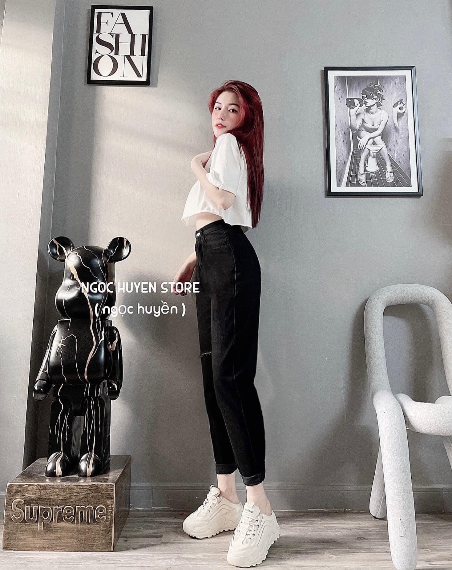 Baggy Jeans Lưng Cao Rách 1Line
