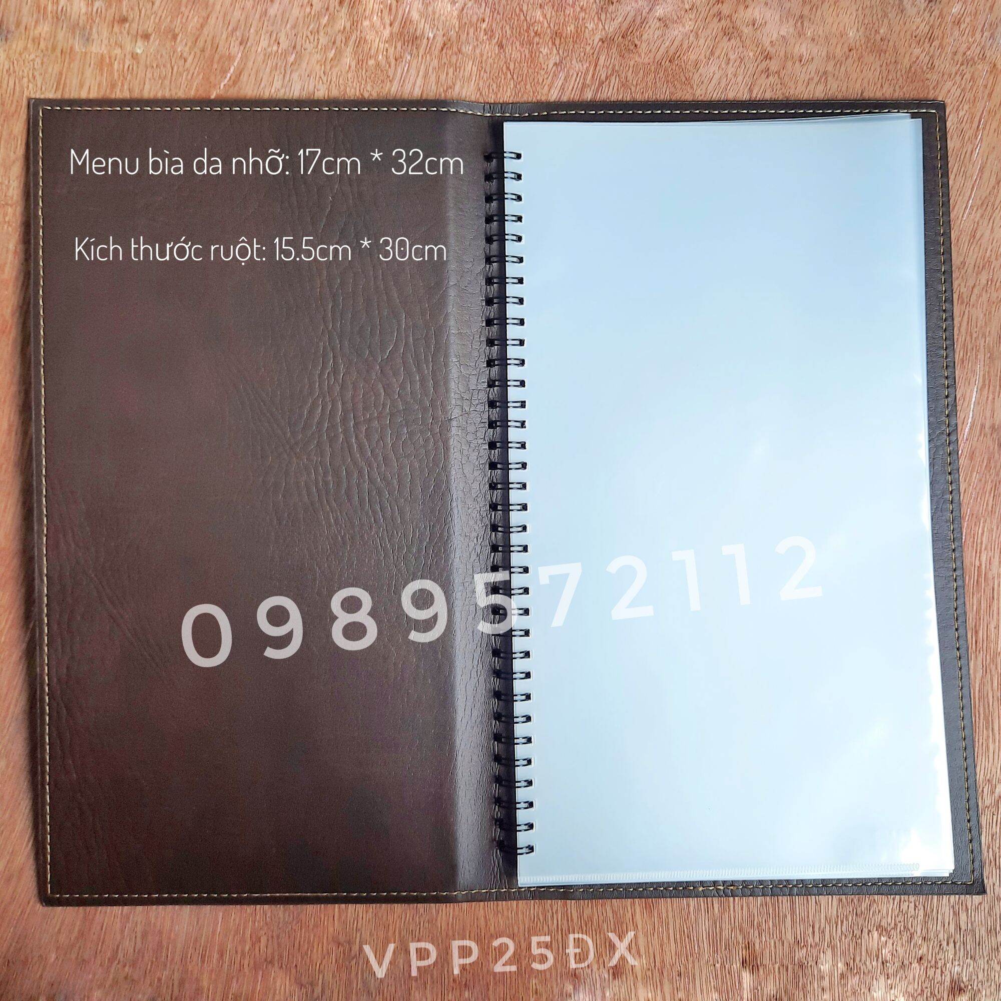 menu bìa da kích thước 17-32cm