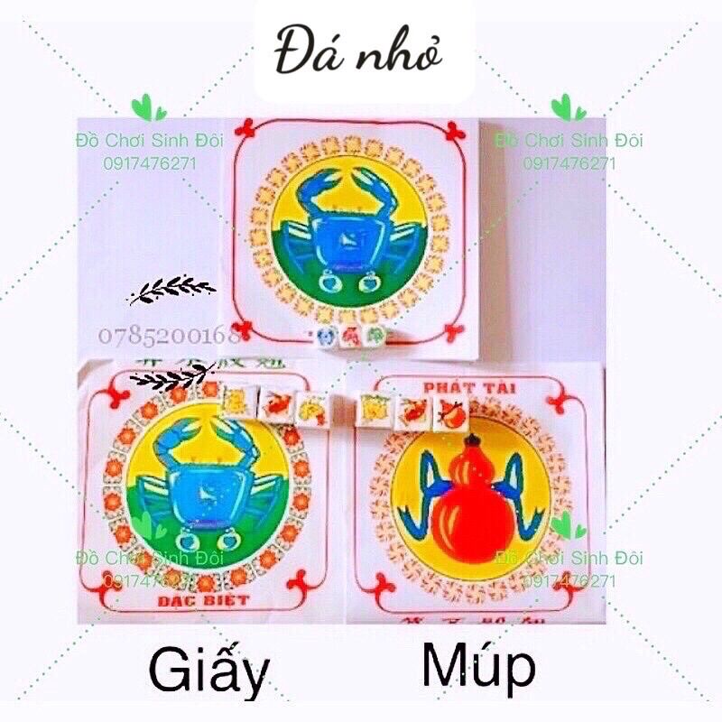 Bầu cua - combo 3 bộ ( đá nhỏ - múp và giấy)