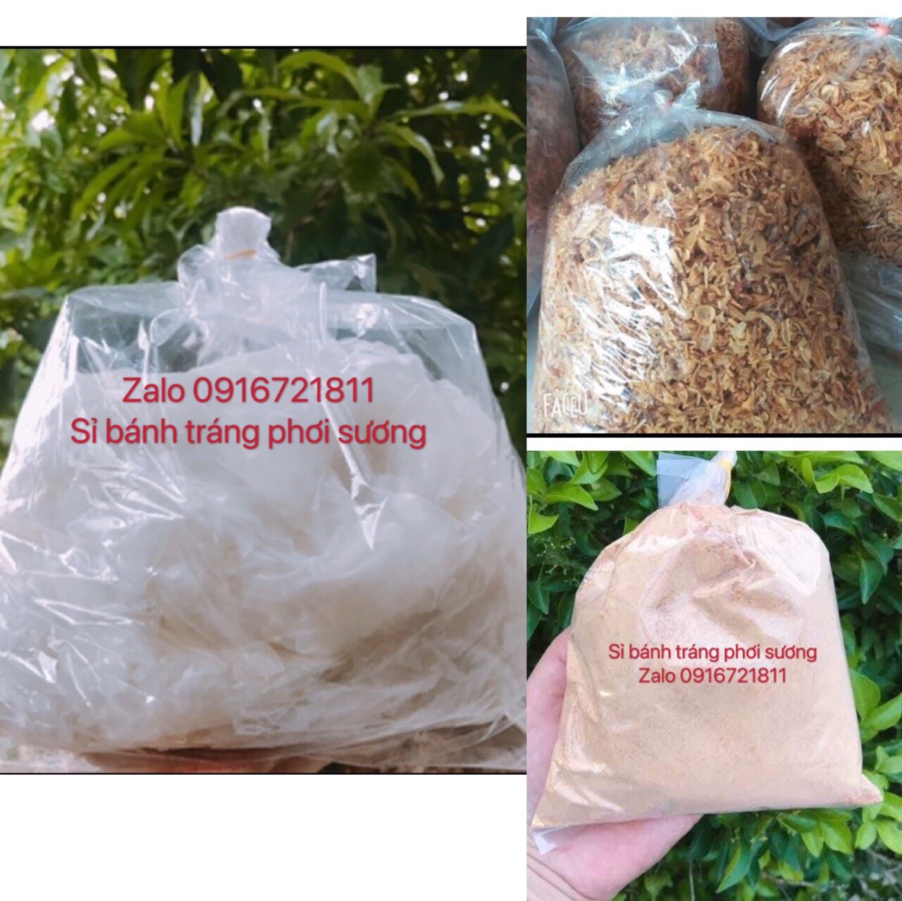 Combo 1kg bánh tráng rìa+100g muối+100g hành phi